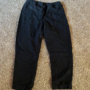 J Crew Seaside Pant Black linen beach pants